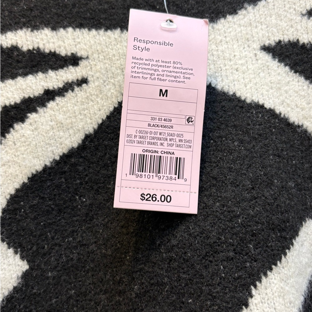 Wild Fable NWT Black & White Bow Cropped Sweater – Size M       🎀🖤🎀 - Picture 5 of 6